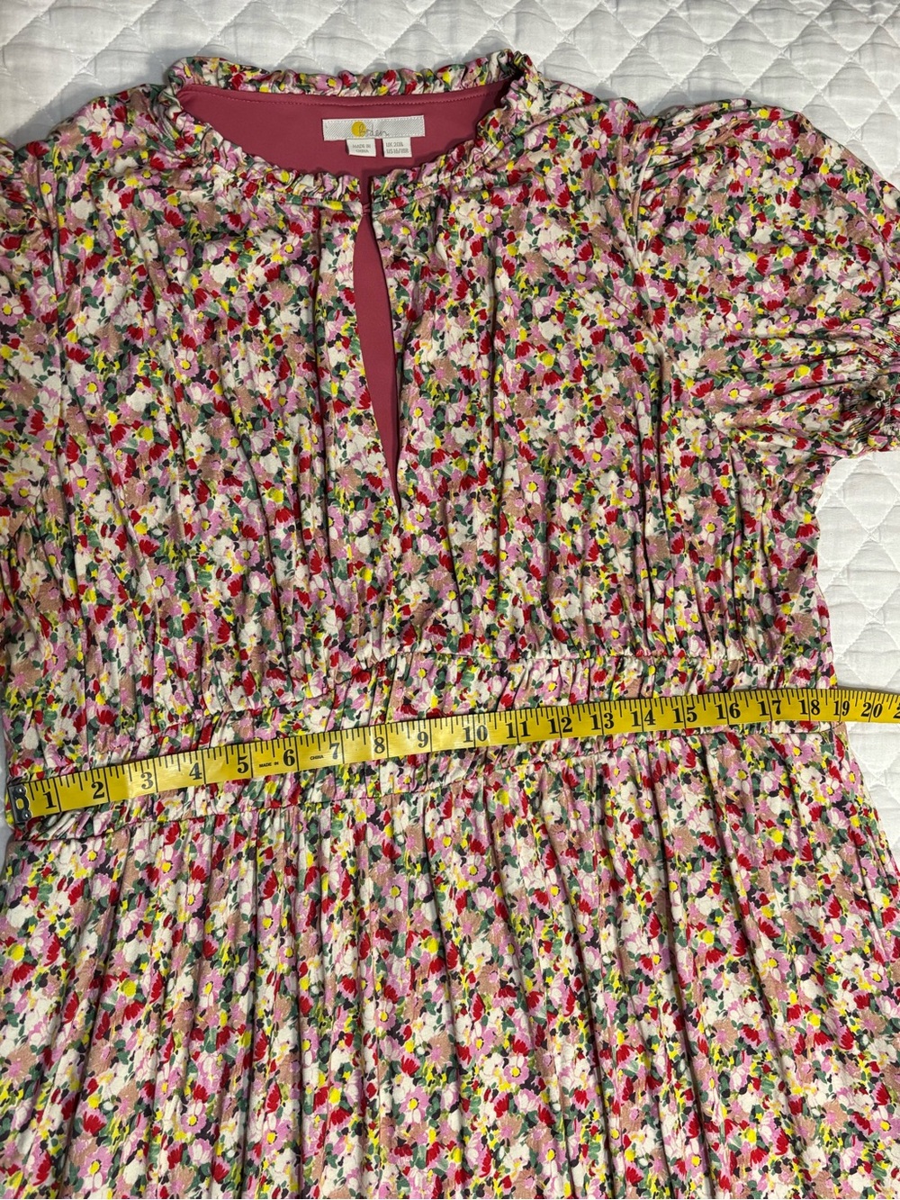 EUC Boden Pink Floral Maxi Dress with Keyhole Neck And Pockets Size 16/18R - Picture 9 of 14
